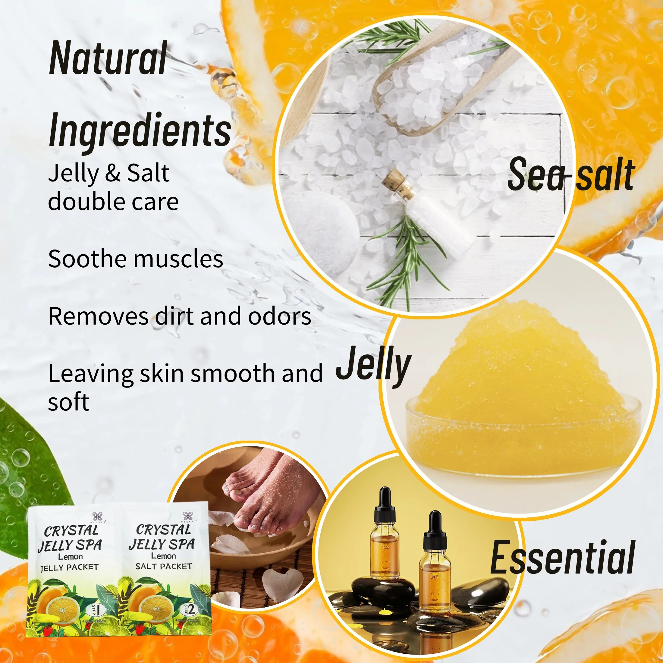 Crystal Mud Foot Soak Bath Body Crystal Jelly Massage Foot Salt