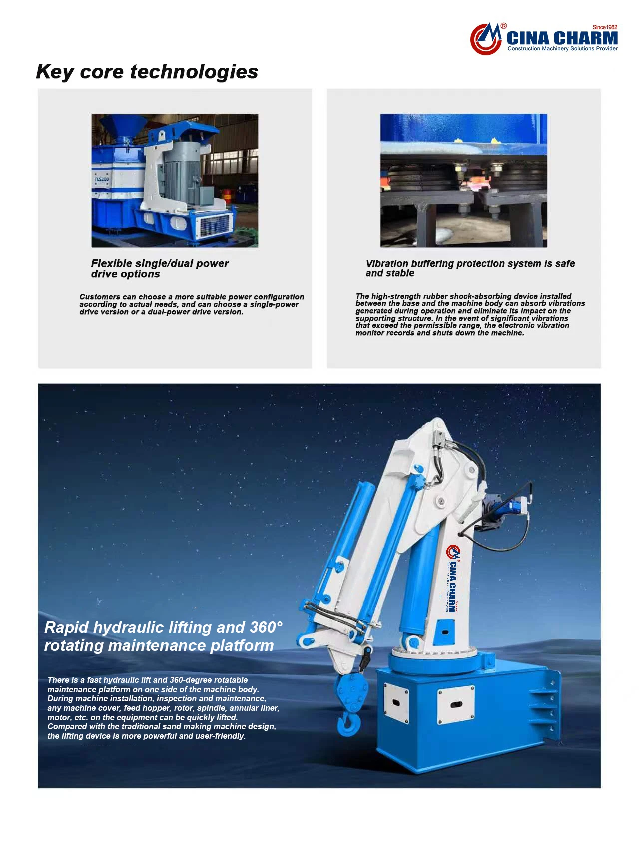 New Arrival Taros Sand Making Machine Strong crushing force sand making machinery crusher stone sand polymer making machine