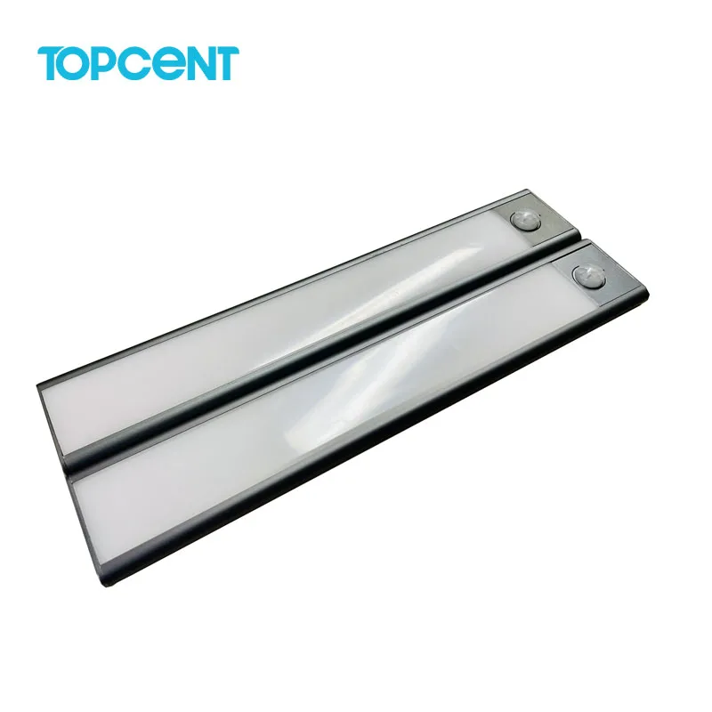 TOPCENT Ultra-Thin Indoor Lighting 3 Color Dimmable 5v Usb Rechargeable Kitchen Cabinet Closet Wardrobe Led Motion Sensor Light