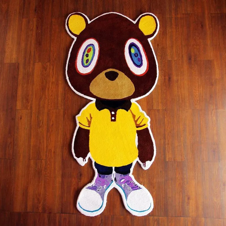 Popular Irregular Design Area Rug Custom Cool Carpet Carpet Die Cut Bedroom Floor Mat Hand tufted Bear Rug
