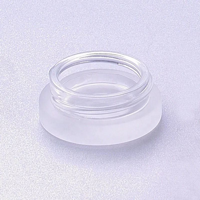 Empty frosted cosmetic glass jar with real bamboo cap