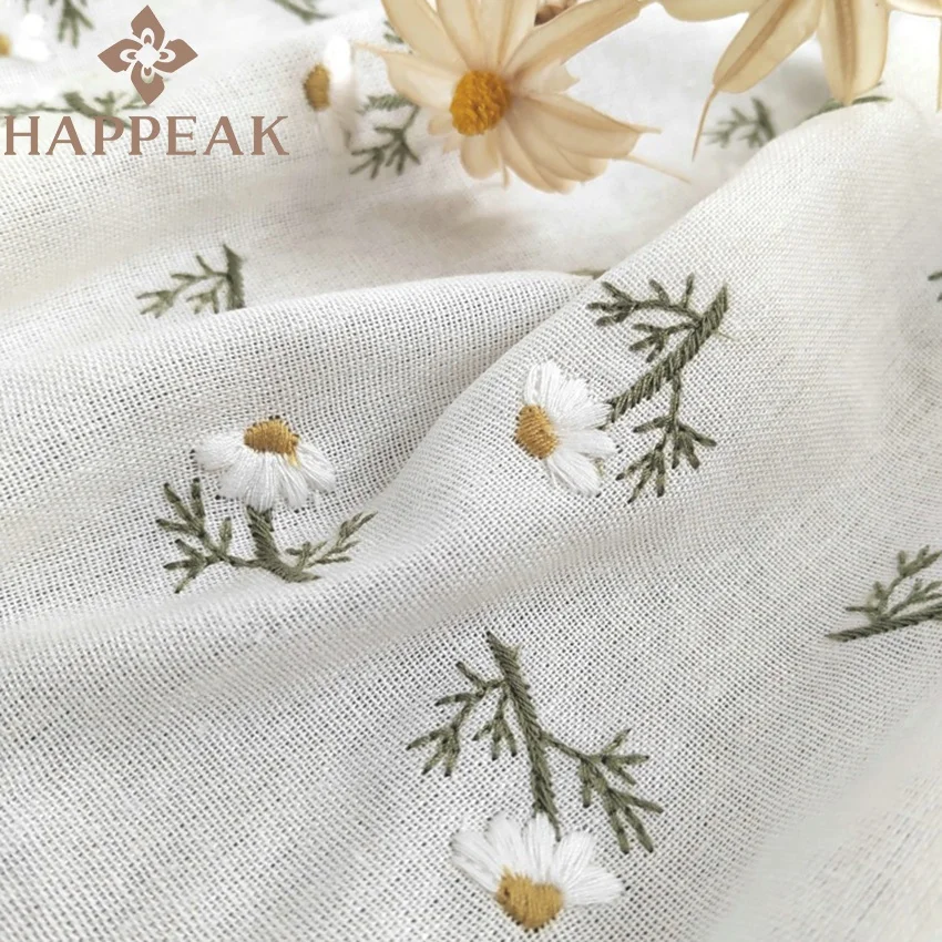 HAPPEAK мягкая вышитая льняная ткань