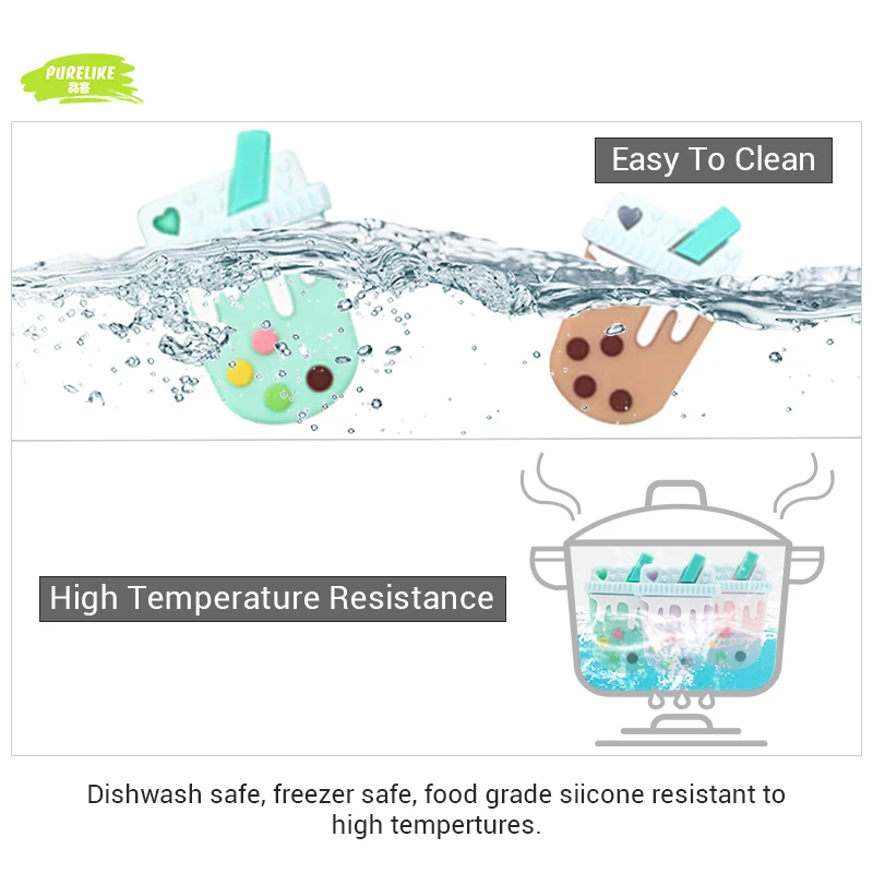 Bpa Free custom printing cup shape food grade baby teether loose silicon teething new beads