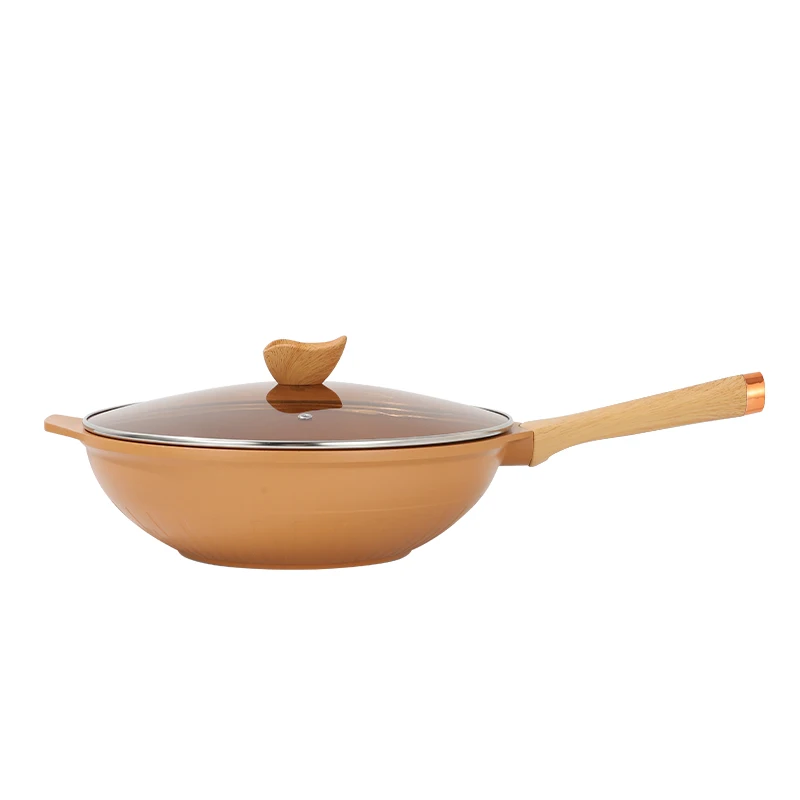 Wok Household clay die cast nonstick wok Pan Frying pan cookwar set steamer copper stone major kitchen cooker appliance cook