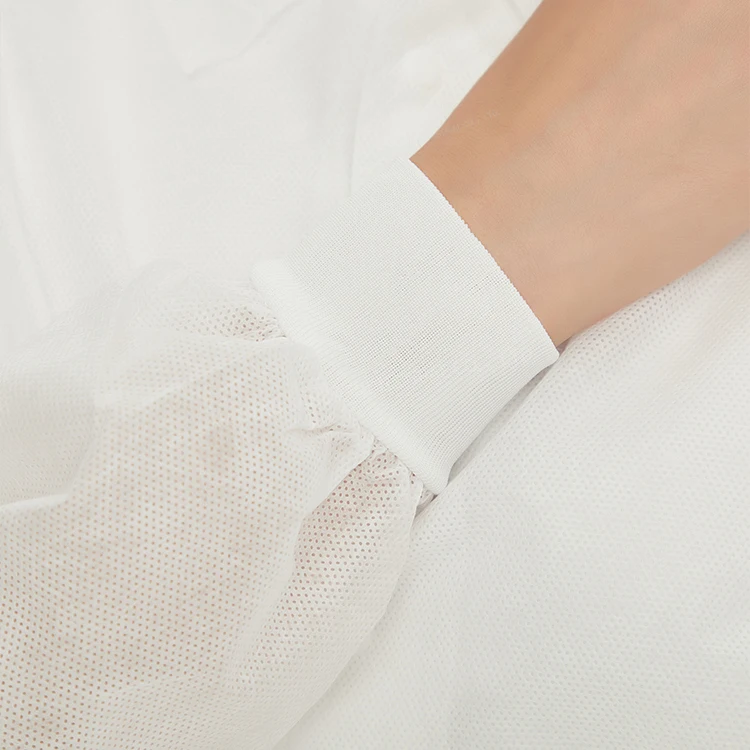 SANDA Nonwoven Ppe Gowns Unisex Clothes Disposable Lab Coat Hospital Cleanroom Chemistry Laboratory Waterproof Adult GB CE High