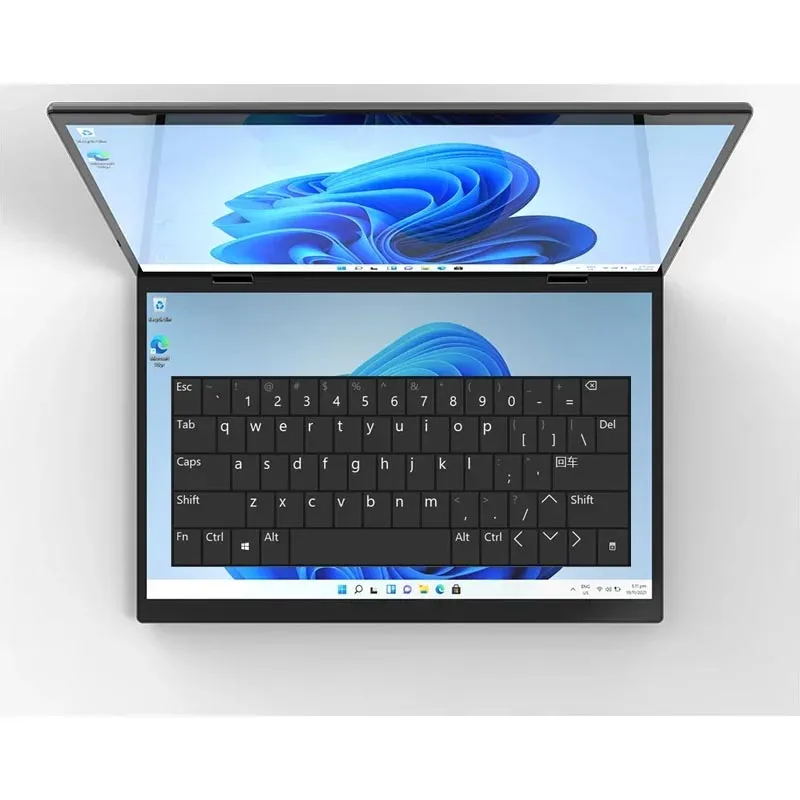 L14 12th Gen Intel N95 Dual Screen 360° Yoga Laptop 2 * 14 Inch 2.5K Touch IPS Win 11 Pro Mini PC 2 in 1 Notebook WiFi