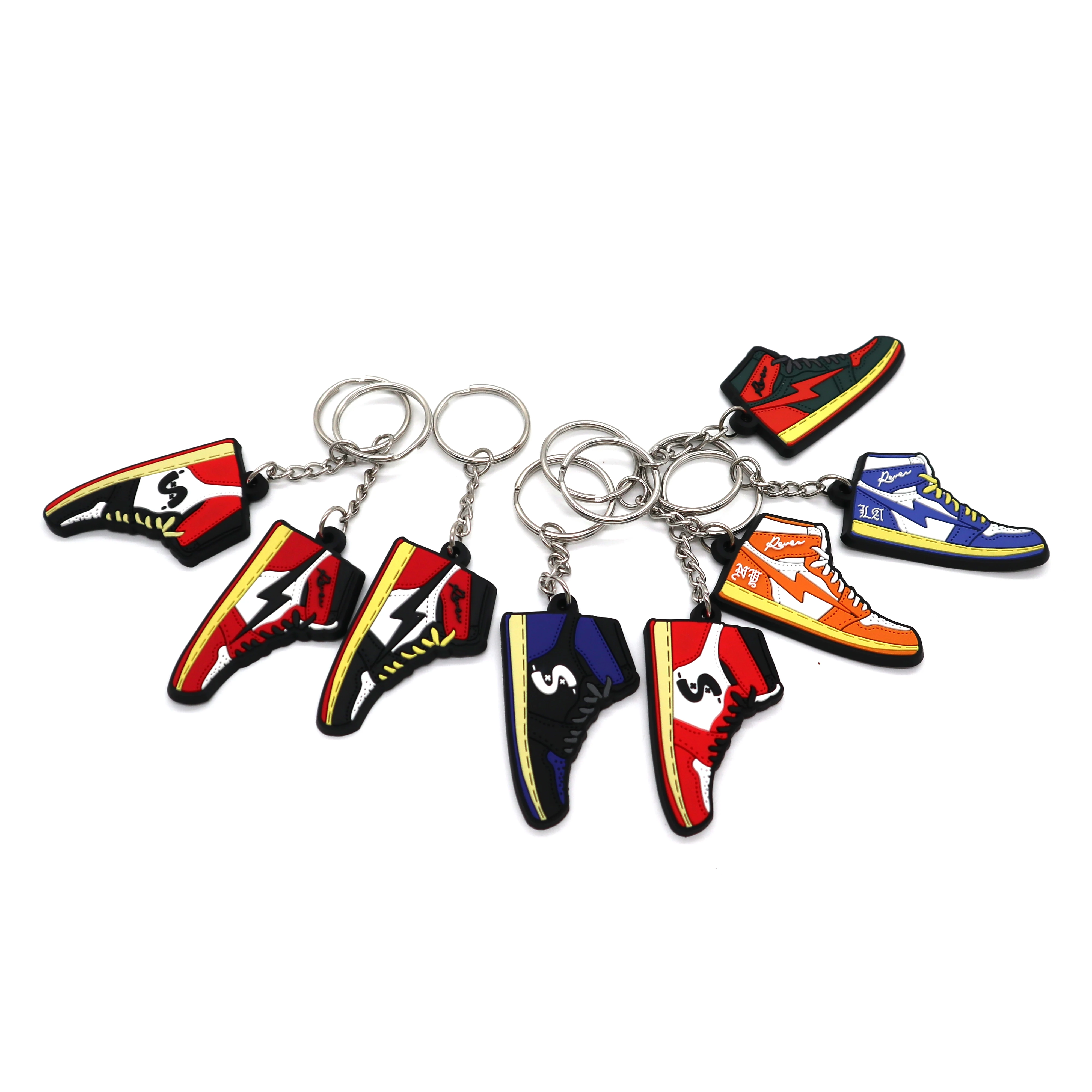 Black Hook Silicone Keychain Customized Rubber 3d Mini Sneaker Keychain Rubber Designer PVC Sneaker Keychain Shoe 3d Key Chain