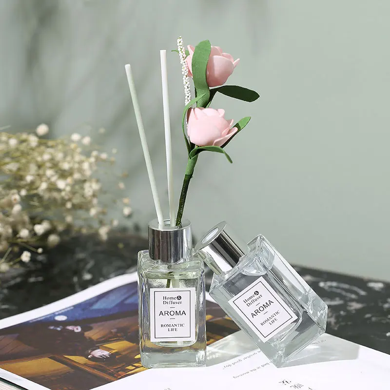 OEM Home Fragrance Luxury Glass Oil Stick Aroma Reed Diffuser with Package Box