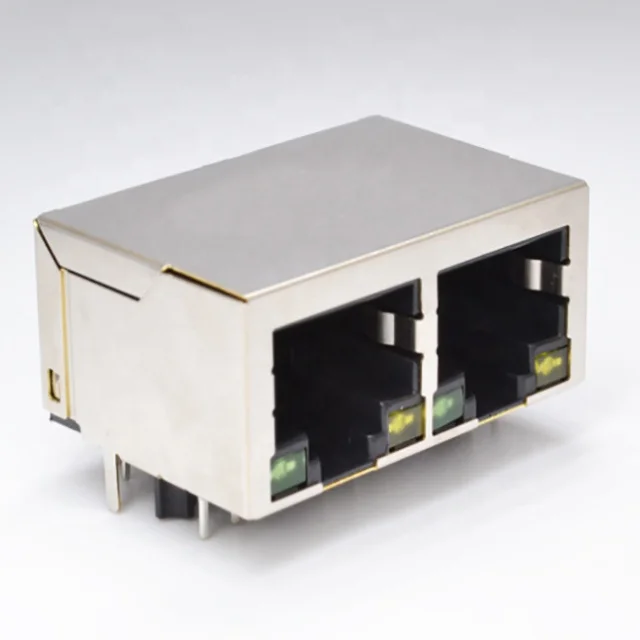100/1000 базовый-T RJ45 1*2 Разъем модульный разъем 8P8C со светодиодной