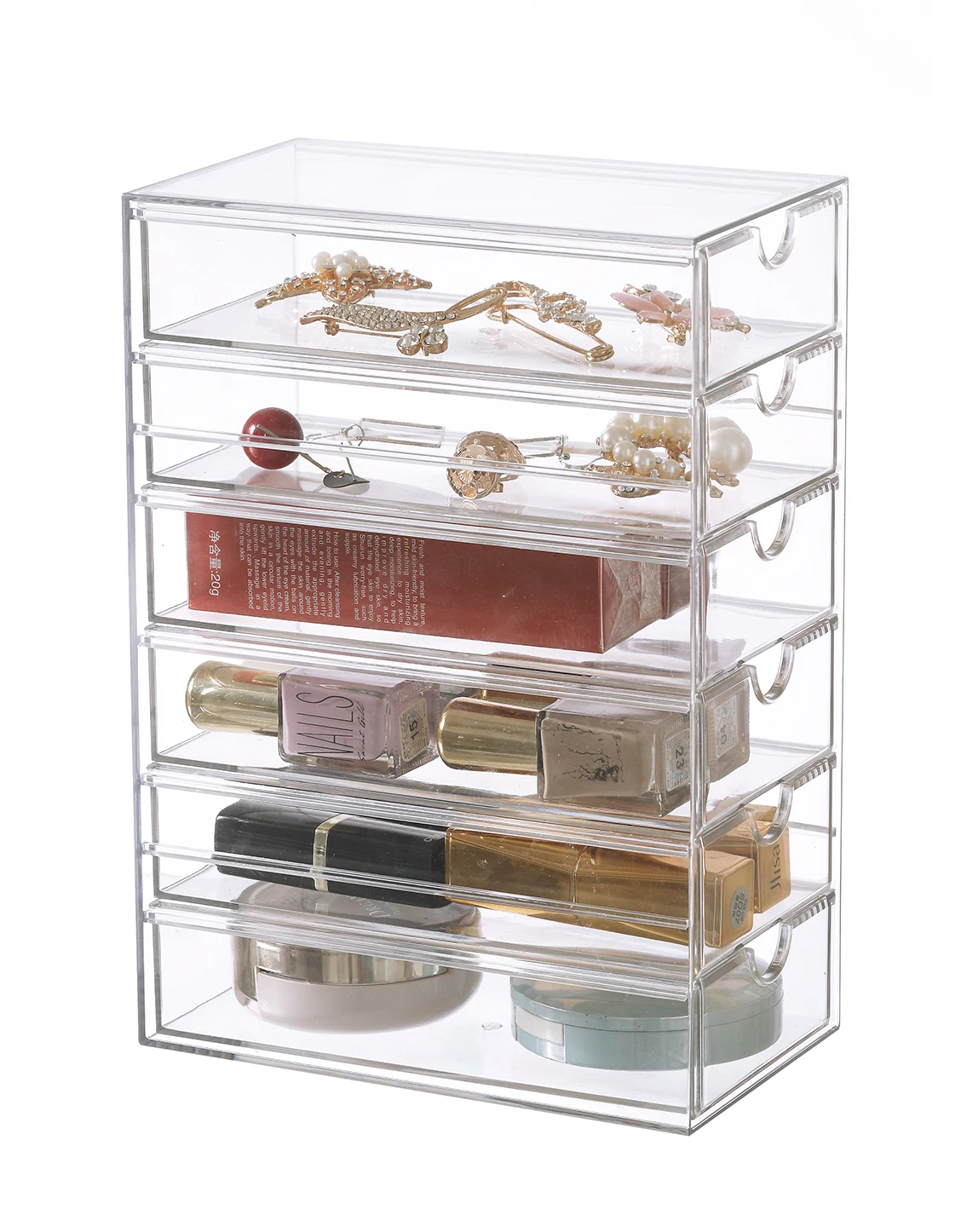 Transparent Stackable Plastic Storage Drawers Bathroom Makeup Storage Box Dressers Sinks Kitchen Cabinets