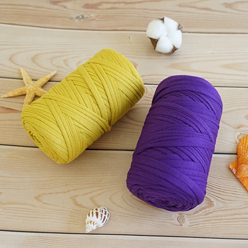 ZENGLONG 210g 1ply 35% cotton 65% polyester hand knitting blended yarn t-shirt yarns crochet colorful tshirt