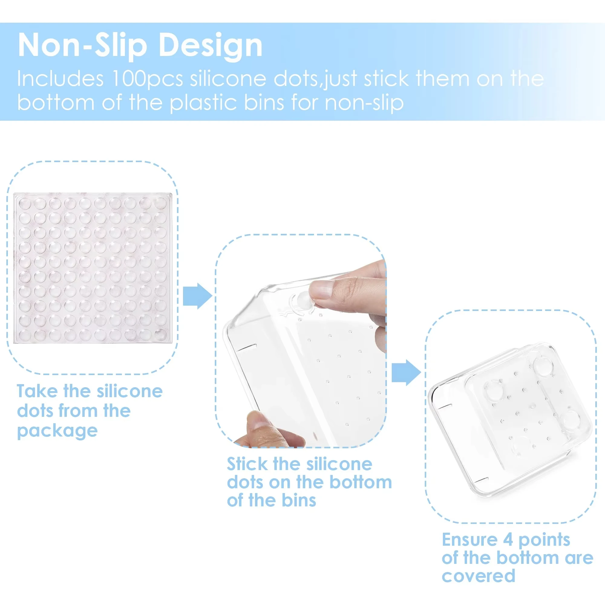 25 Pack Transparent Clear Acrylic Plastic Bin Storage Drawers Desk Drawer Organizers for Kitchen Bedroom Office Makeup Jewelries