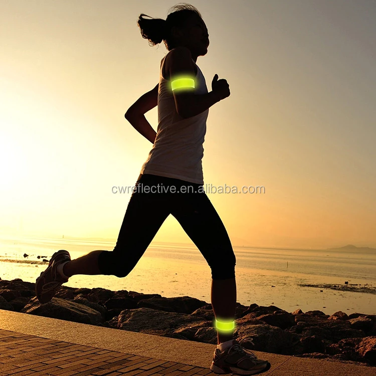EN-17353 reflective snap band reflect slap wrap web bands ankle armband PVC luminous bracelet glow in the dark