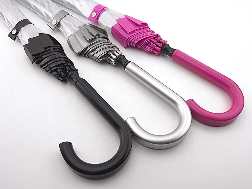 Custom Logo Cheap Large, Dome See Through Wedding PVC POE Clear Umbrella Handle Straight Transparent Umbrellas For Kids Women/