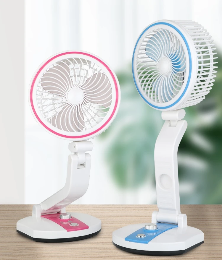 Rechargeable Desk and Table Fan Air Circulator Fan Portable Travel Mini Fans with LED light