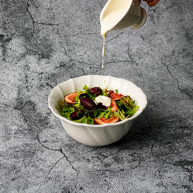 Vintage Pottery Chinese Salad Soup Bowl Big Size Porcelain Noodle Bowl Japanese Style Ceramic Ramen  Bowl