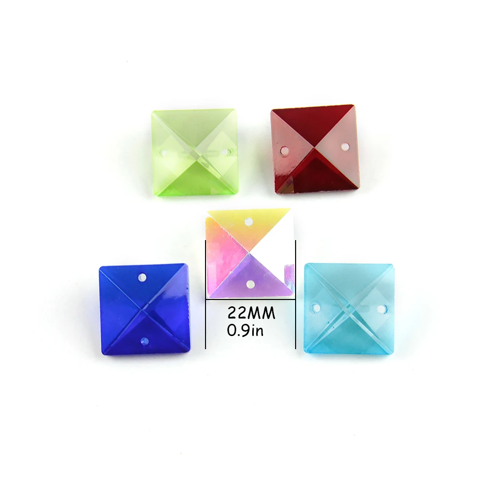 Best Selling Machine Grinding Multi Size Glass Square Beads Crystal Curtain Scattered Beads Exquisite Crystal Diy Lighting Beads