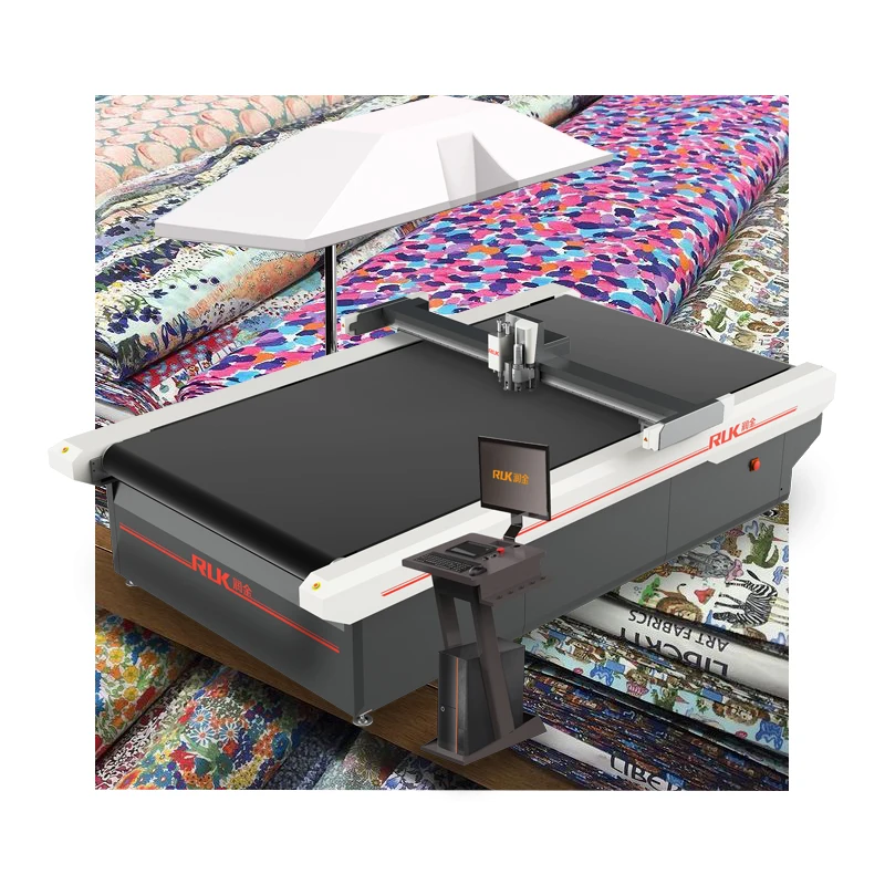 Ruk Flatbed Leather Cloth Cutting Machine Digital T Shirt Cutting Plotter Automatic Cutting Machine