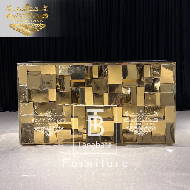 Night club seats restaurant gold stainless steel bar furniture portable bar counter mobile