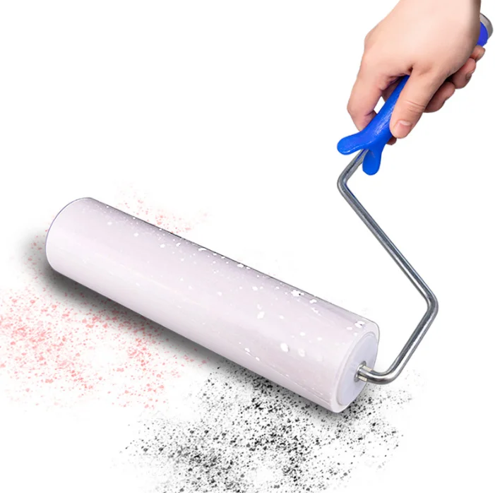 Manual Peelable Pe Esd Cleanroom Dust Cleaning Sticky Adhesive Tacky Cleaning Sticky Roller For PCB/LED/LCD