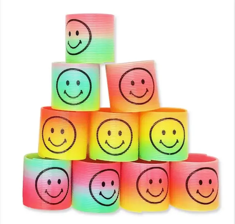 2023 Hot Sales Elastic Mini Rainbow Spring Coil Anti stress Hand Skill Birthday Party Toy Magic Rainbow Spring Toy