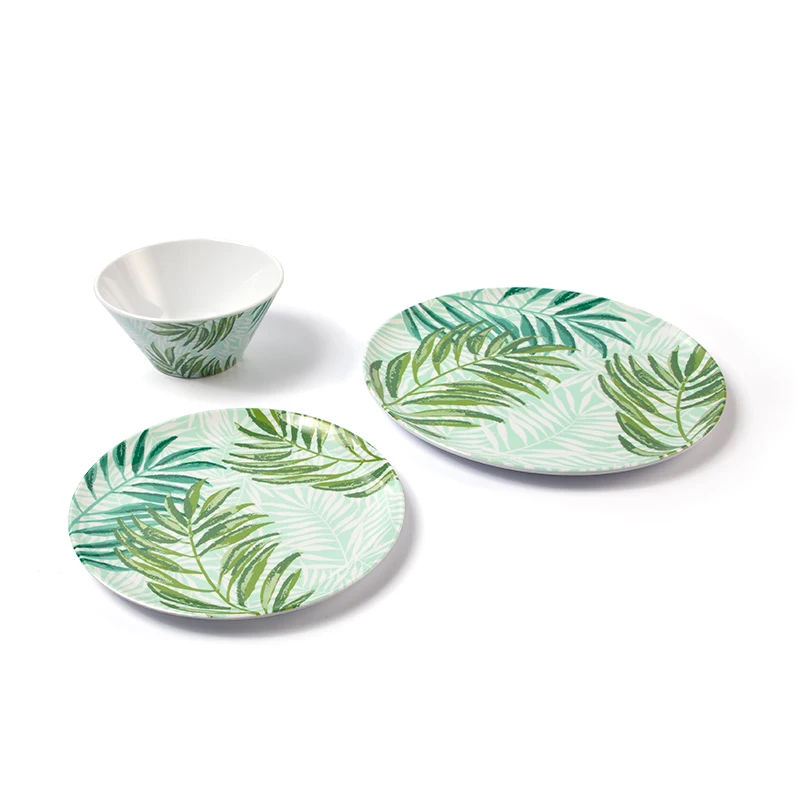 Custom Design Melamine Children Tableware Set With Full Color Interior And Exterior Decal For Dinner Or Salad