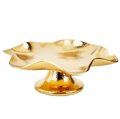 Dinner Table Centerpiece Decorative Fruit Bowl New Elegant Shape Gold Polished Metal Food Serving Bowl by Indian Exporter