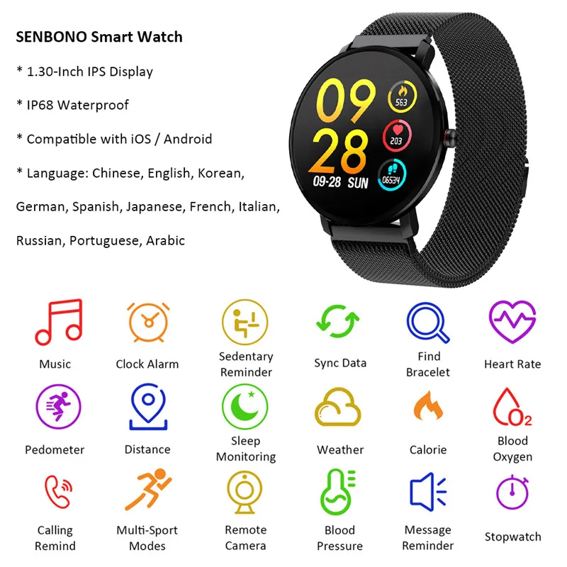 Factory K9 Sport BT Call 1.3 Inch Full Touch Screen Smart Watch Fitness Tracker Men IP68 waterproof Women Smartwatch PK v11 K1