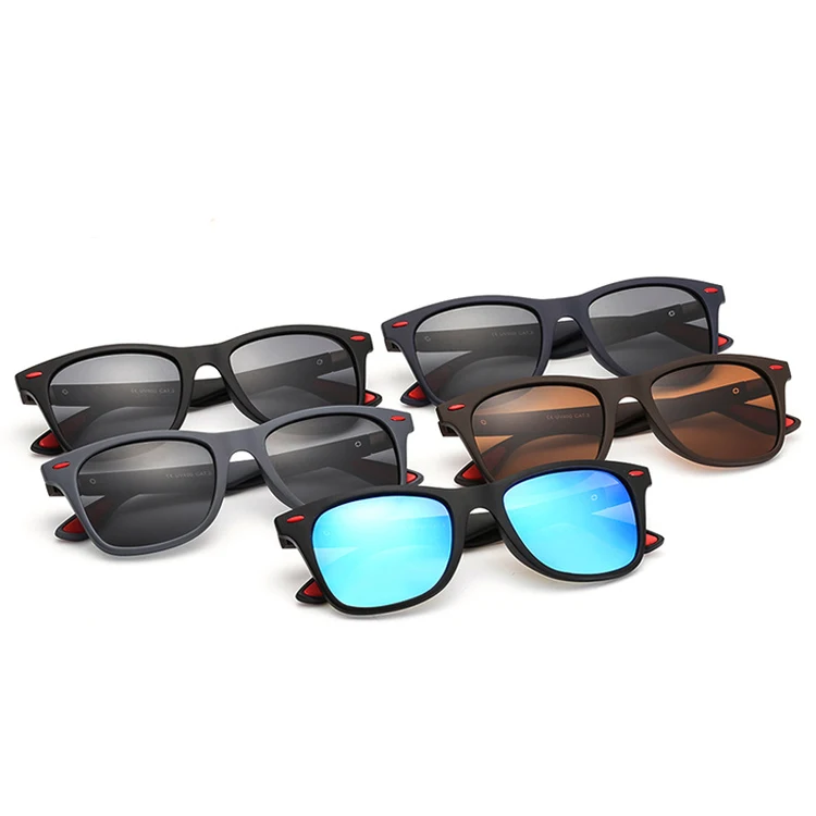 Wholesale Custom Logo Fashion Outdoor Men Sports Eyewear Driving Sun Glasses Polarized Lens HD Square Polarized Sunglasses