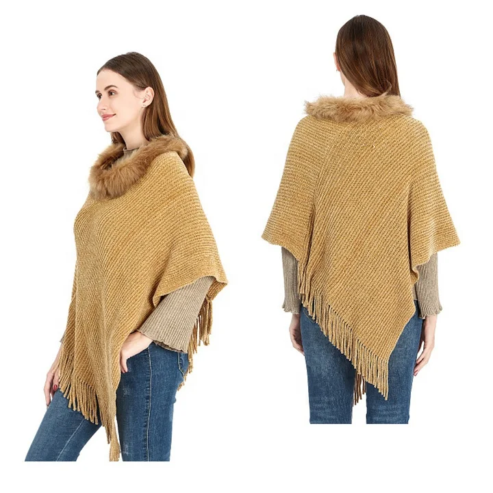 New Fashion 100%Polyester Winter Ladies Fur Wrap Scarf Plain Chenille Shawl Wrap
