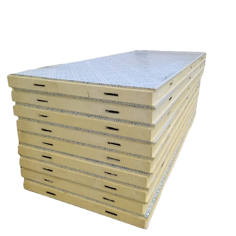 PU Polyurethane Insulated Color Steel Plate Rock Wool Roof Sandwich Panel