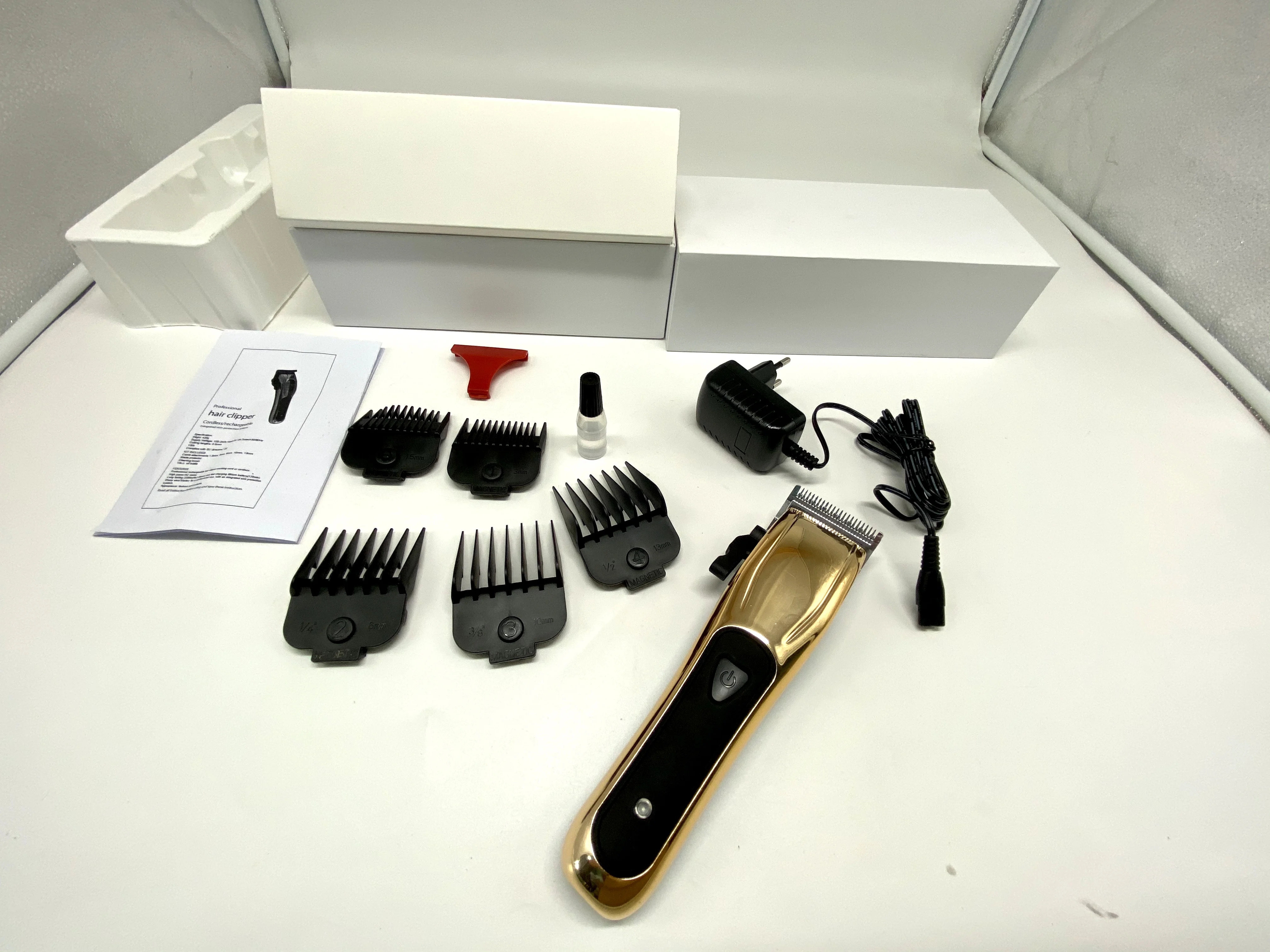 
new designed professional cordless rechargeable all metal hair clippers trimmer with lcd display for men 