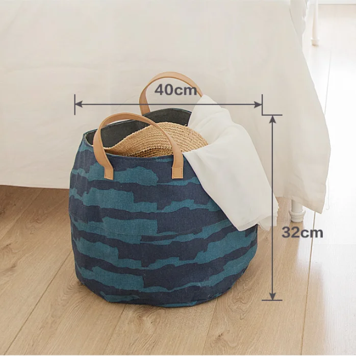 Home Organizer Custom Soft Woven Fabric Storage Laundry Baskets For Storing Toys