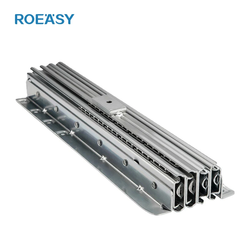 ROEASY 100% extend table drawer slide channel multi sections 13 fold dining table slide rails
