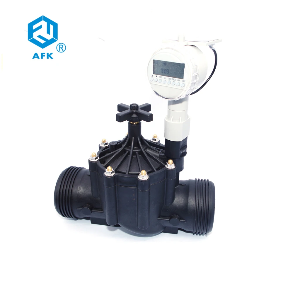 Plastic 3 Inch Irrigation Solenoid Valve 220V AC with Timer