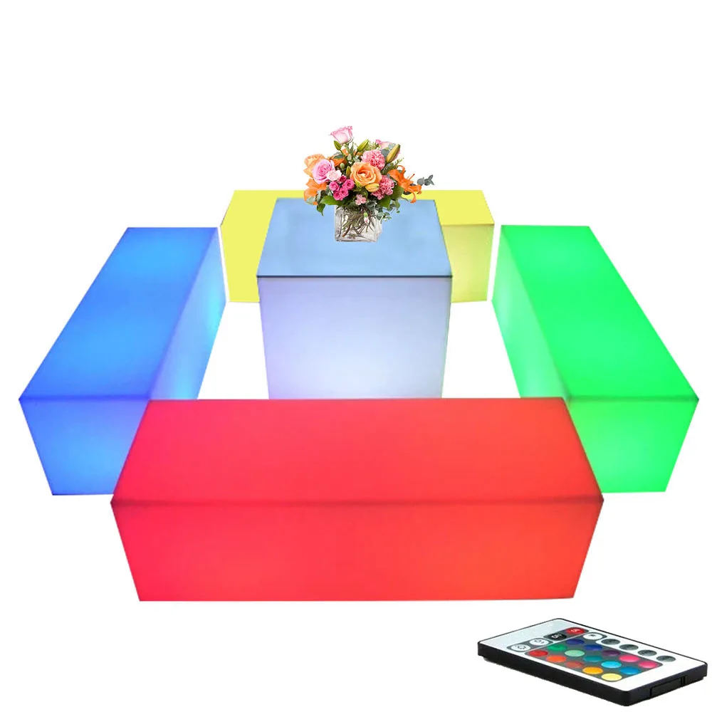 event outdoor garden patio hookah lounge furniture plastic led sectional sofa chair set/LED light up outdoor furniture