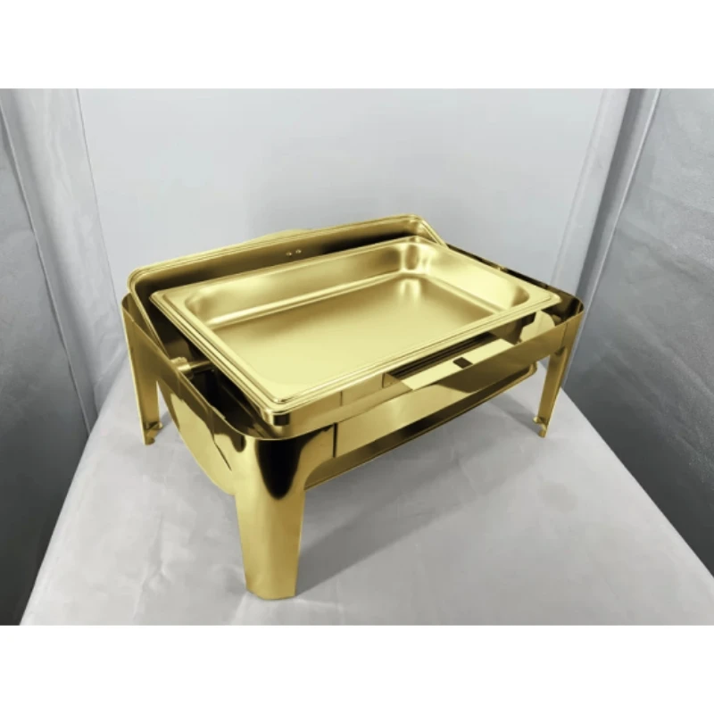 New Stype All Size Stainless Steel Rectangle Food Warmer Buffet Set Gold Chafing Dish For Kitchen