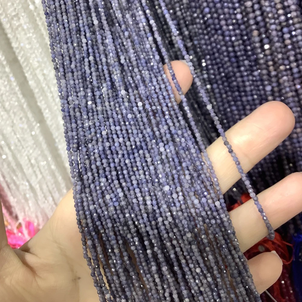 Wholesale 2mm Faceted Gemstone Beads Natural Sapphire Beads Blue Stone Beads For Jewelry Making (AB2108)