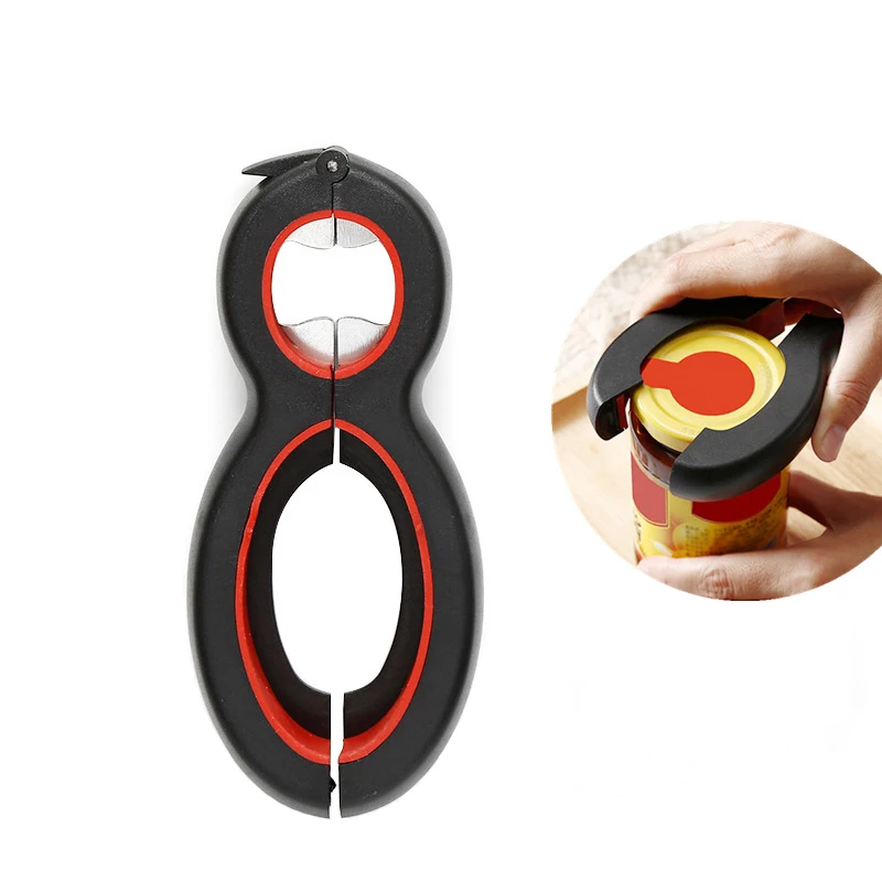 Factory Supply 6 in 1 Multi Function Opener Jar Bottle Opener Can Opener