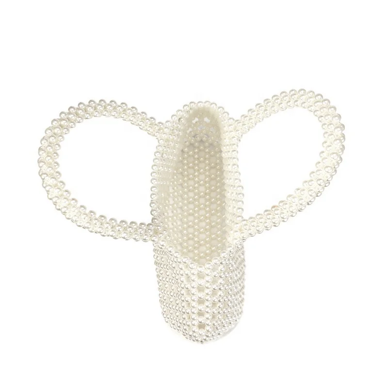  Новые товары плетеная сумочка ручной работы в стиле ретро с жемчугом и бусинами сумка-клатч для женщин