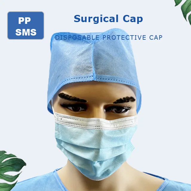 disposable medical surgical cap with ties for doctors hospital