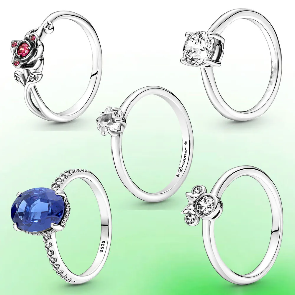 Fashion 925 silver Wholesale Dubai Large main stone ring jewelry Women Cute Gift Party Western Stone Wedding good fine jewelry