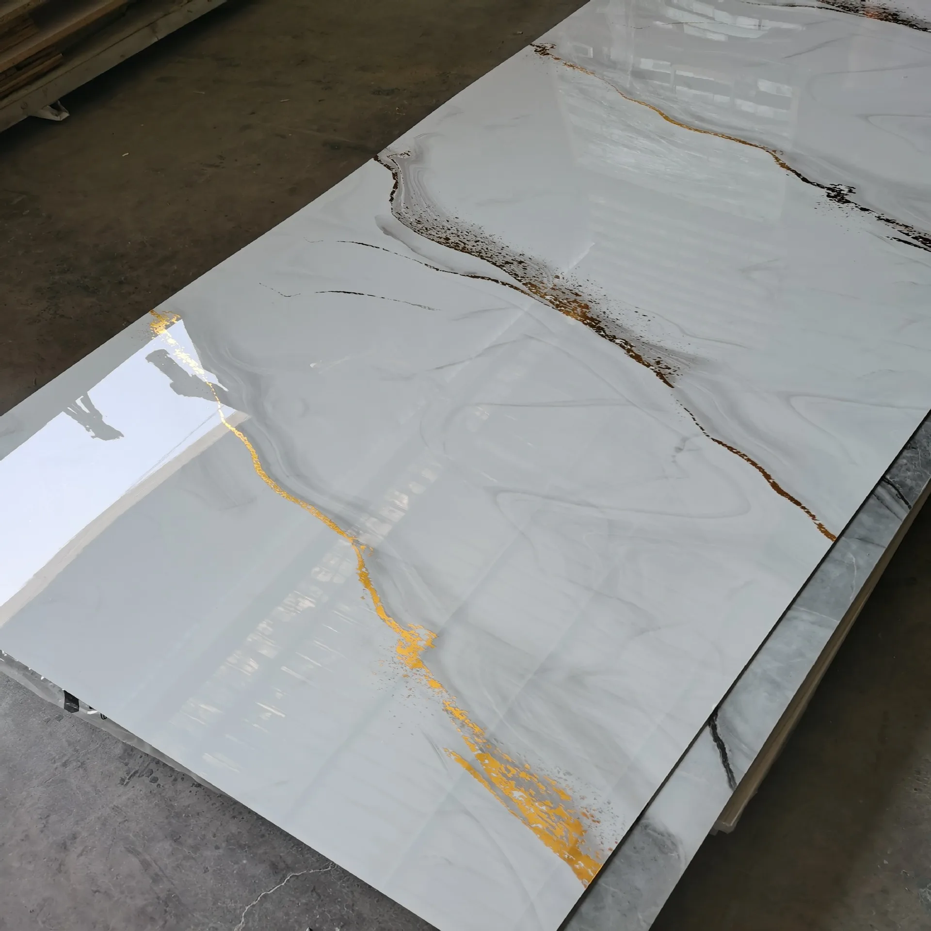 YDSTONE Design Waterproof 4x8 Sheet Plastic PVC False Marble Sheet Interior Wall Panel