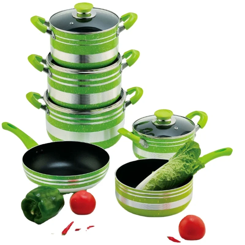 Pressed aluminum Cookware set nonstick ceramic casserole dish soup & stock pots with handle