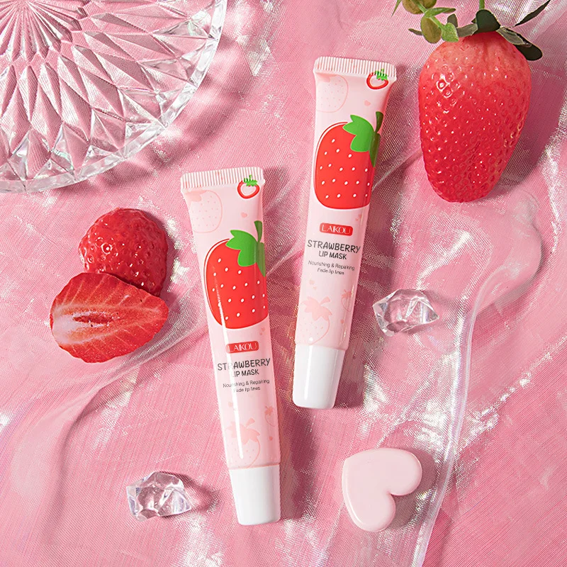 Cosmetics Lip Care Products Balm Plumper Repair Treatment Reduce Lip Fine Lines Natural Moisturizing Strawberry Lip Mask
