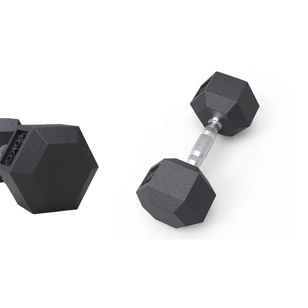 
In stock ready to ship fillable fitness 10 kg hex dumbbell rubber for sale for exercise 