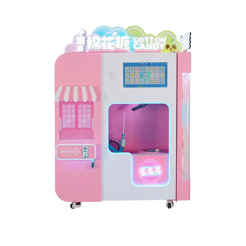 Factory Commercial Self Full Automatic Making Sugar Cotton Candy Floss Vending Machine For Sale