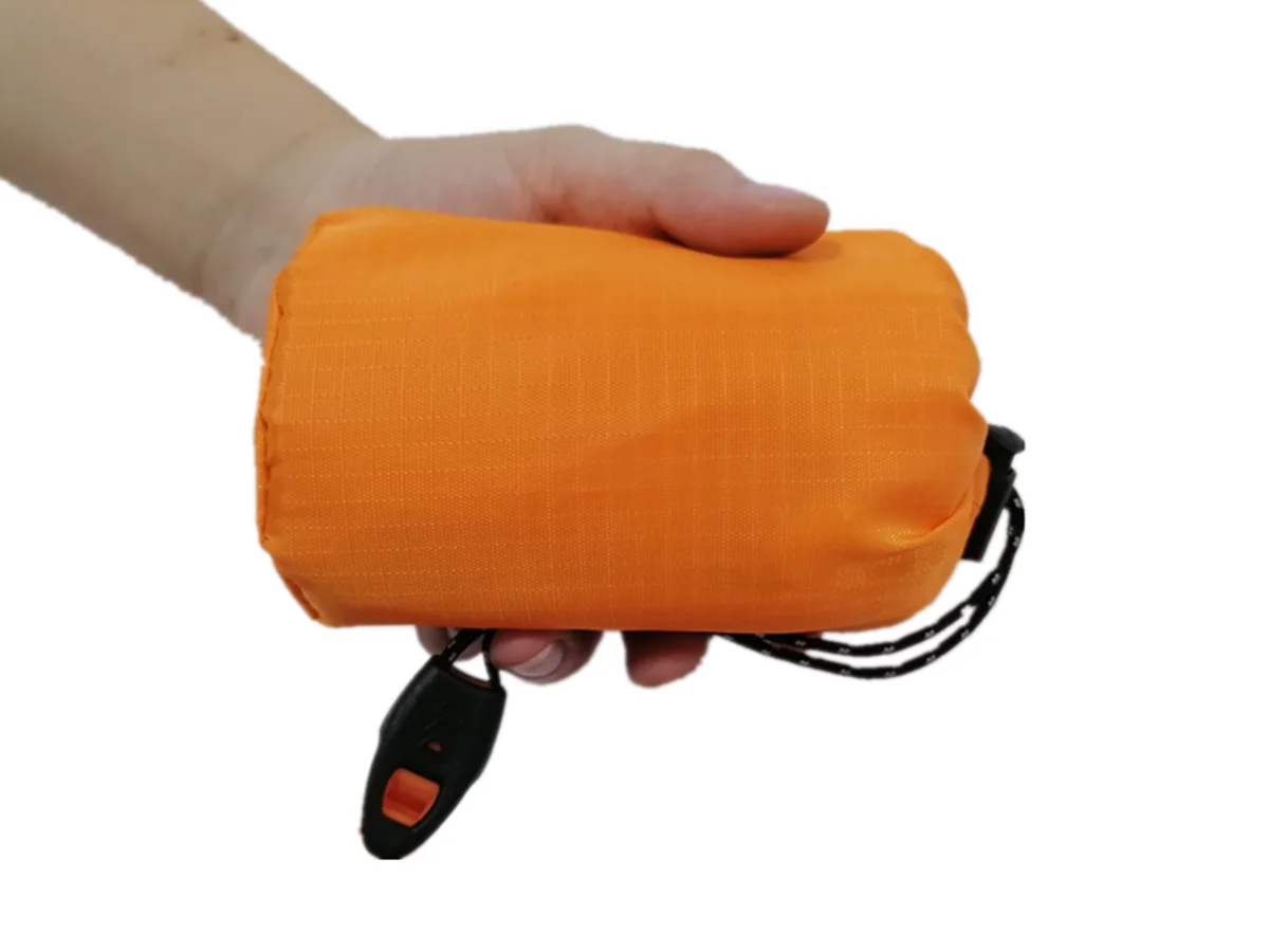 PE Orange Raincoat Wrapped Bulk Emergency Disposable Raincoats Ponchos with Hood for Adults