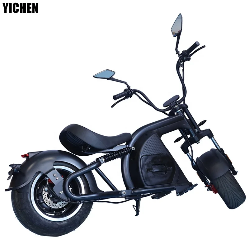 
YICHEN Scooter Electrico 1500w 60v 20h Silver Black Custom Frame Color Dual Shock Absorber Disk Brake Cheap Chopper M8 Citycoco 