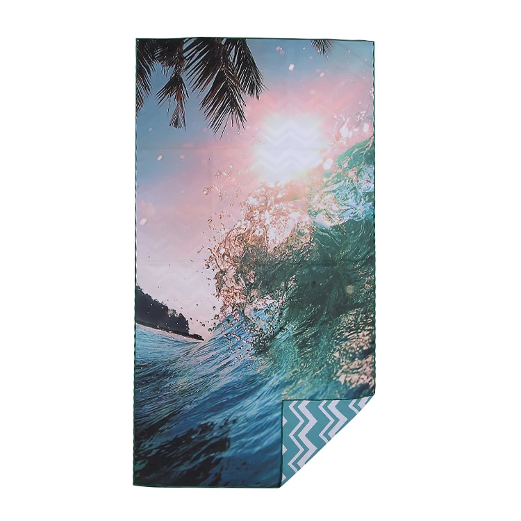 High Quality Microfiber Printed Beach Towel Quick Dry Sand Free Proof Beach Towel With Bag Pack